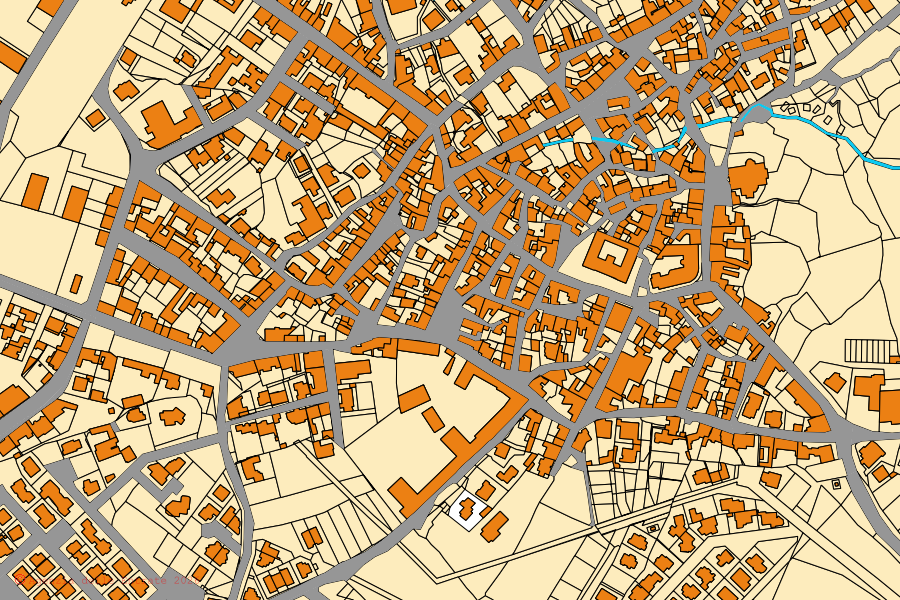 Mappa catastale del centro di Abbasanta: particelle e fabbricati, cartografia Agenzia delle Entrate