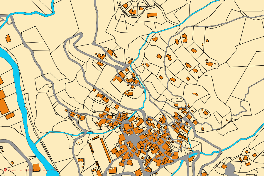 Mappa catastale del centro di Abetone Cutigliano: particelle e fabbricati, cartografia Agenzia delle Entrate