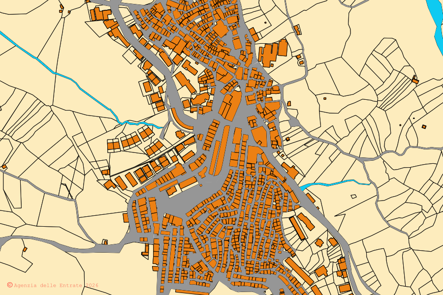 Mappa catastale del centro di Accettura: particelle e fabbricati, cartografia Agenzia delle Entrate