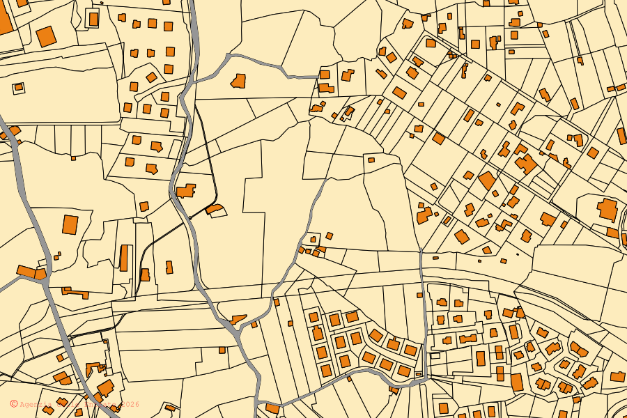 Mappa catastale del centro di Aci Sant'Antonio: particelle e fabbricati, cartografia Agenzia delle Entrate