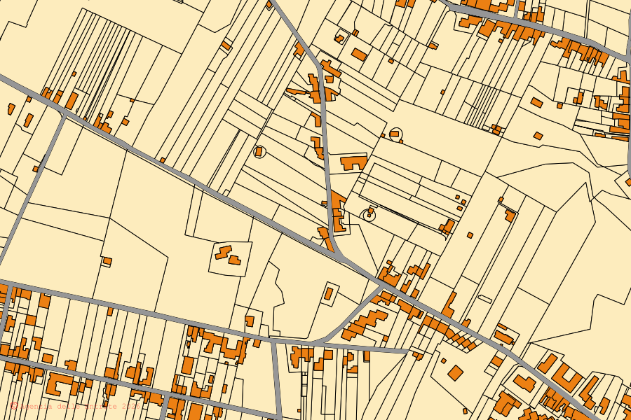 Mappa catastale del centro di Acireale: particelle e fabbricati, cartografia Agenzia delle Entrate