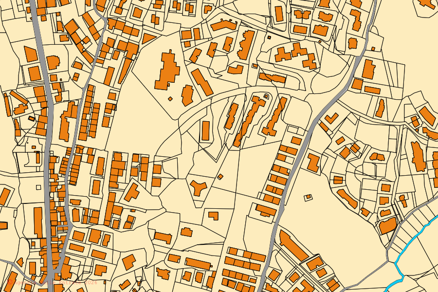 Mappa catastale del centro di Acri: particelle e fabbricati, cartografia Agenzia delle Entrate