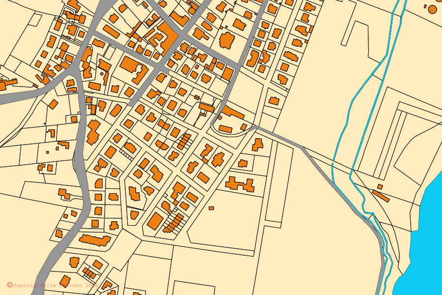 Mappa catastale del centro di Agazzano: particelle e fabbricati, cartografia Agenzia delle Entrate