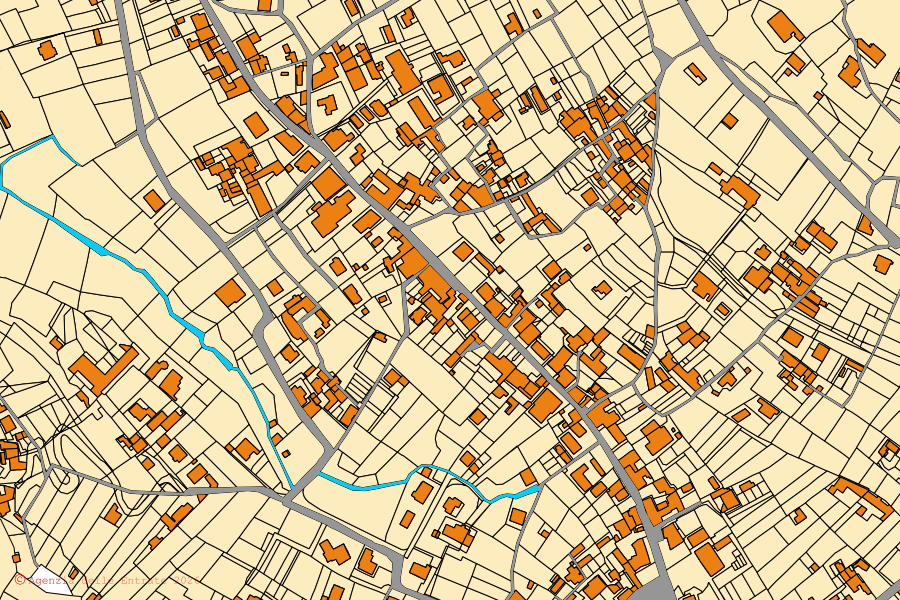 Mappa catastale del centro di Agerola: particelle e fabbricati, cartografia Agenzia delle Entrate