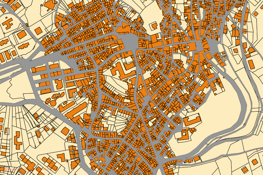 Mappa catastale del centro di Aidone: particelle e fabbricati, cartografia Agenzia delle Entrate
