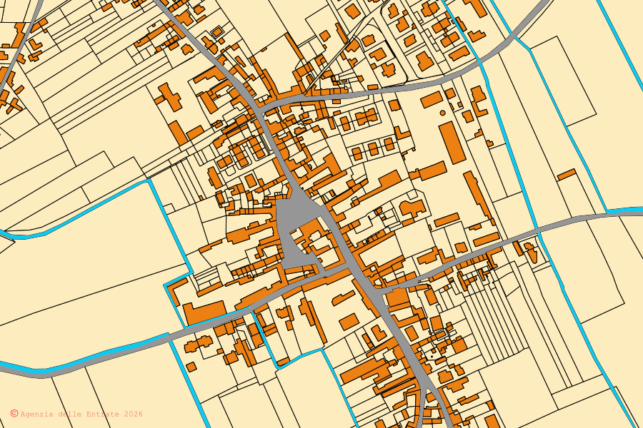 Mappa catastale del centro di Alagna: particelle e fabbricati, cartografia Agenzia delle Entrate