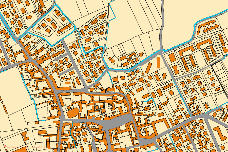 Mappa catastale del centro di Albairate: particelle e fabbricati, cartografia Agenzia delle Entrate