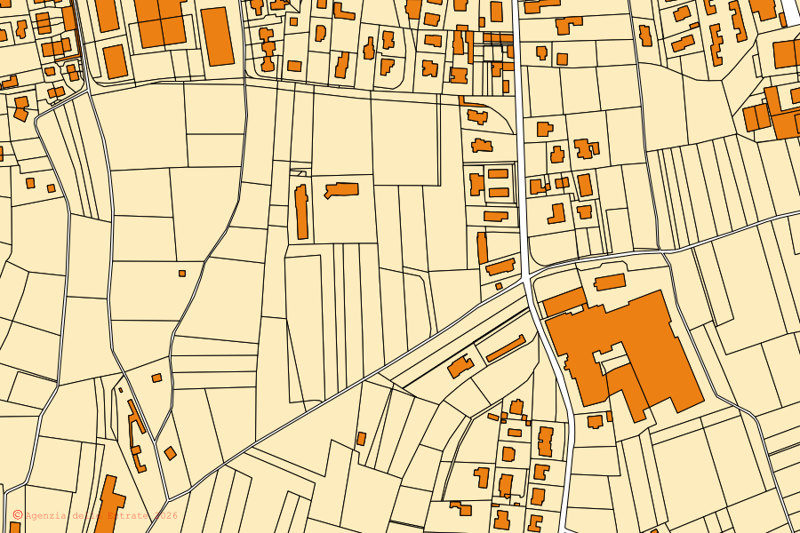 Mappa catastale del centro di Albese con Cassano: particelle e fabbricati, cartografia Agenzia delle Entrate