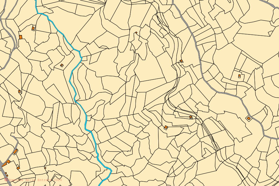 Mappa catastale del centro di Albi: particelle e fabbricati, cartografia Agenzia delle Entrate