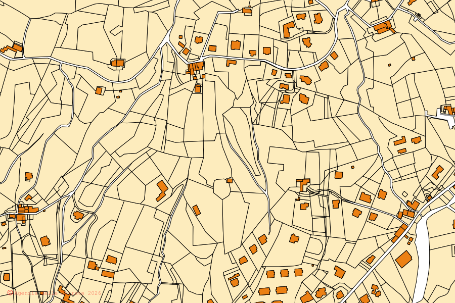 Mappa catastale del centro di Albino: particelle e fabbricati, cartografia Agenzia delle Entrate