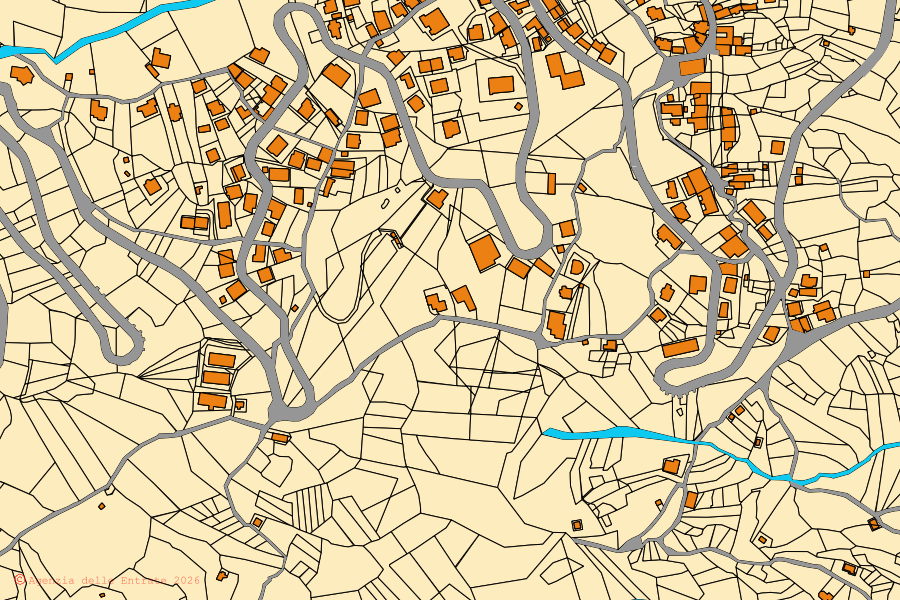 Mappa catastale del centro di Alfano: particelle e fabbricati, cartografia Agenzia delle Entrate