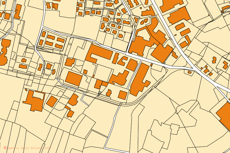 Mappa catastale del centro di Almè: particelle e fabbricati, cartografia Agenzia delle Entrate