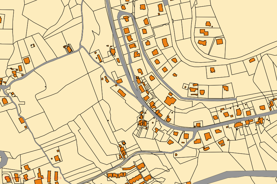 Mappa catastale del centro di Alviano: particelle e fabbricati, cartografia Agenzia delle Entrate