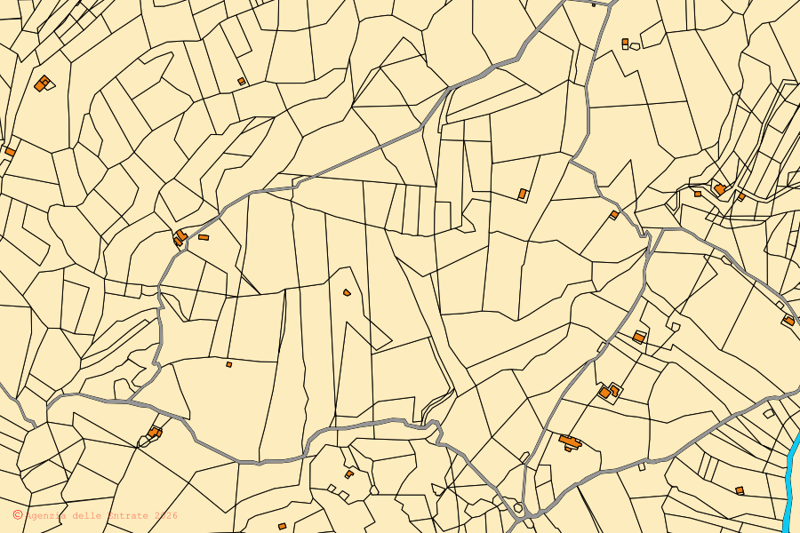 Mappa catastale del centro di Amato: particelle e fabbricati, cartografia Agenzia delle Entrate