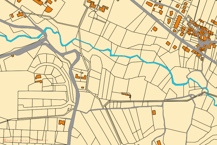 Mappa catastale del centro di Amatrice: particelle e fabbricati, cartografia Agenzia delle Entrate