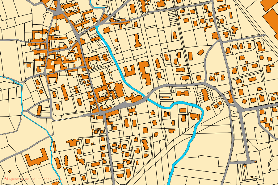 Mappa catastale del centro di Ambivere: particelle e fabbricati, cartografia Agenzia delle Entrate