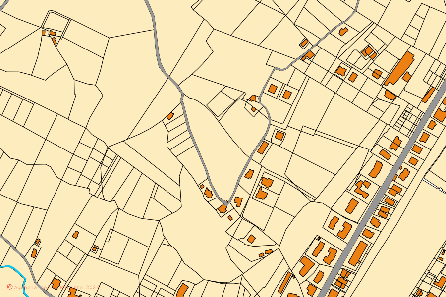 Mappa catastale del centro di Amendolara: particelle e fabbricati, cartografia Agenzia delle Entrate