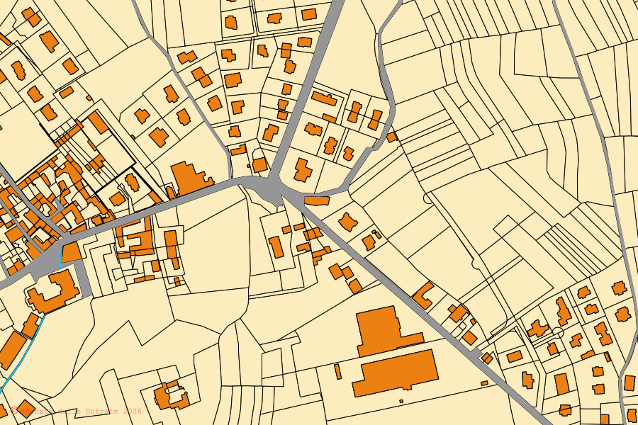 Mappa catastale del centro di Andezeno: particelle e fabbricati, cartografia Agenzia delle Entrate