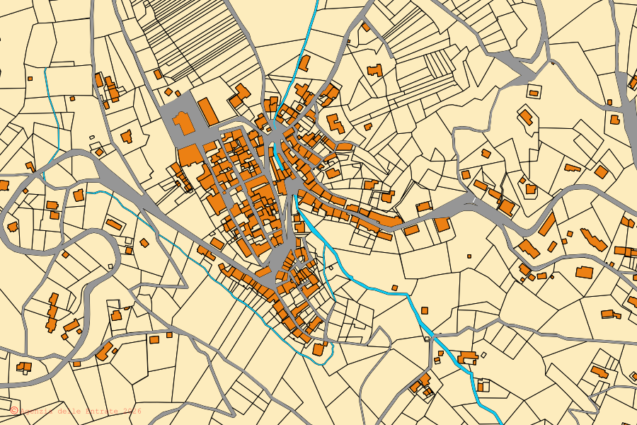 Mappa catastale del centro di Andrate: particelle e fabbricati, cartografia Agenzia delle Entrate