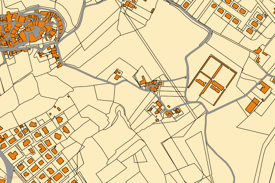 Mappa catastale del centro di Anghiari: particelle e fabbricati, cartografia Agenzia delle Entrate