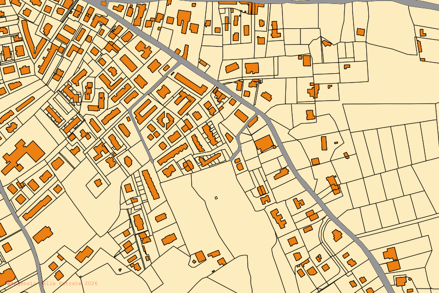 Mappa catastale del centro di Anguillara Sabazia: particelle e fabbricati, cartografia Agenzia delle Entrate