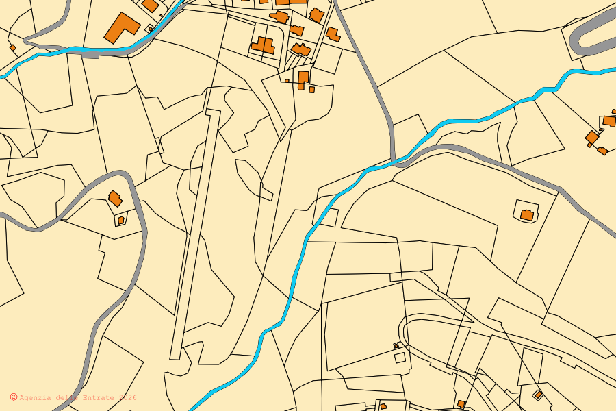 Mappa catastale del centro di Arcevia: particelle e fabbricati, cartografia Agenzia delle Entrate