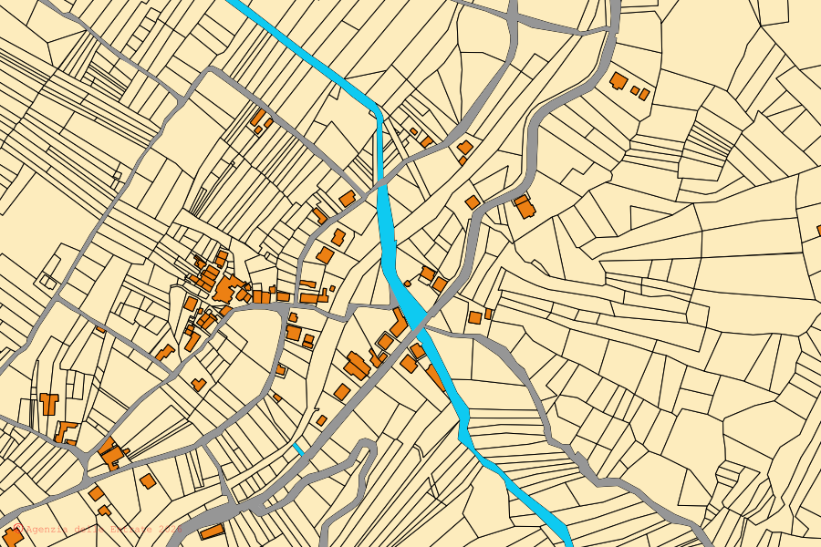 Mappa catastale del centro di Archi: particelle e fabbricati, cartografia Agenzia delle Entrate