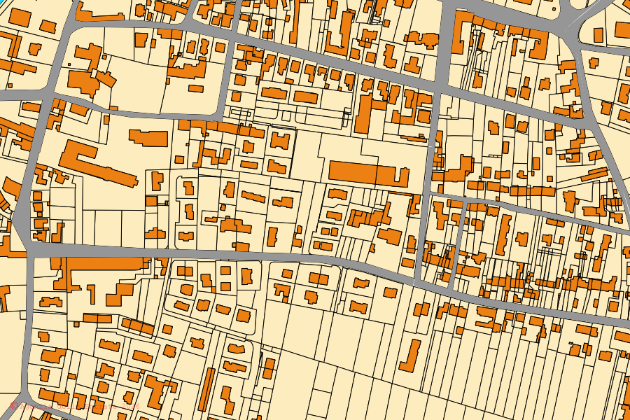 Mappa catastale del centro di Arcole: particelle e fabbricati, cartografia Agenzia delle Entrate