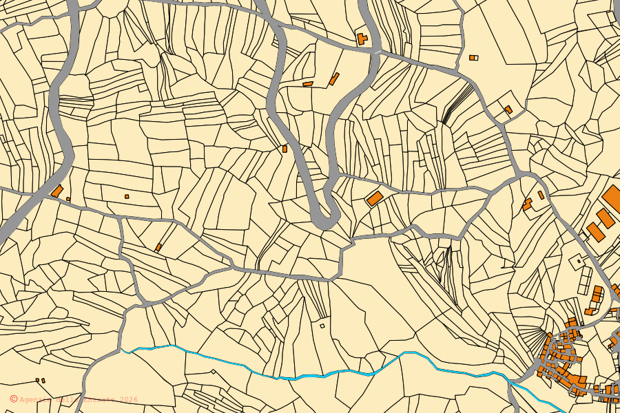 Mappa catastale del centro di Armento: particelle e fabbricati, cartografia Agenzia delle Entrate