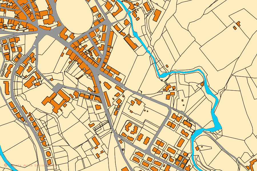 Mappa catastale del centro di Asciano: particelle e fabbricati, cartografia Agenzia delle Entrate
