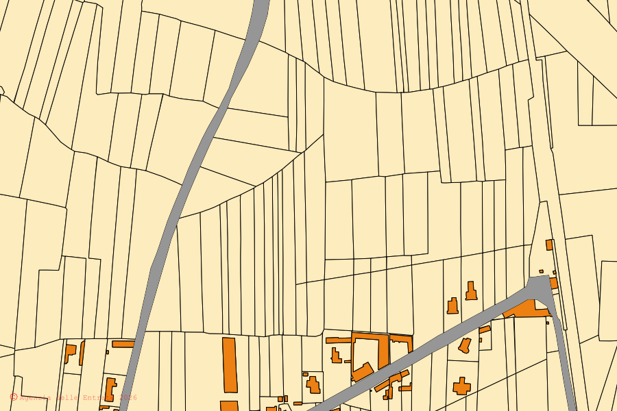 Mappa catastale del centro di Asigliano Vercellese: particelle e fabbricati, cartografia Agenzia delle Entrate