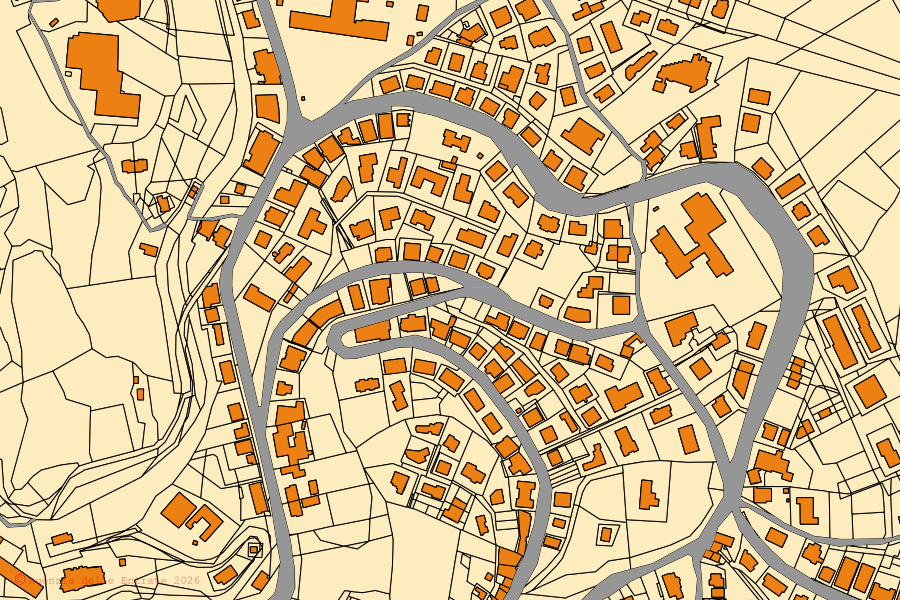 Mappa catastale del centro di Atessa: particelle e fabbricati, cartografia Agenzia delle Entrate