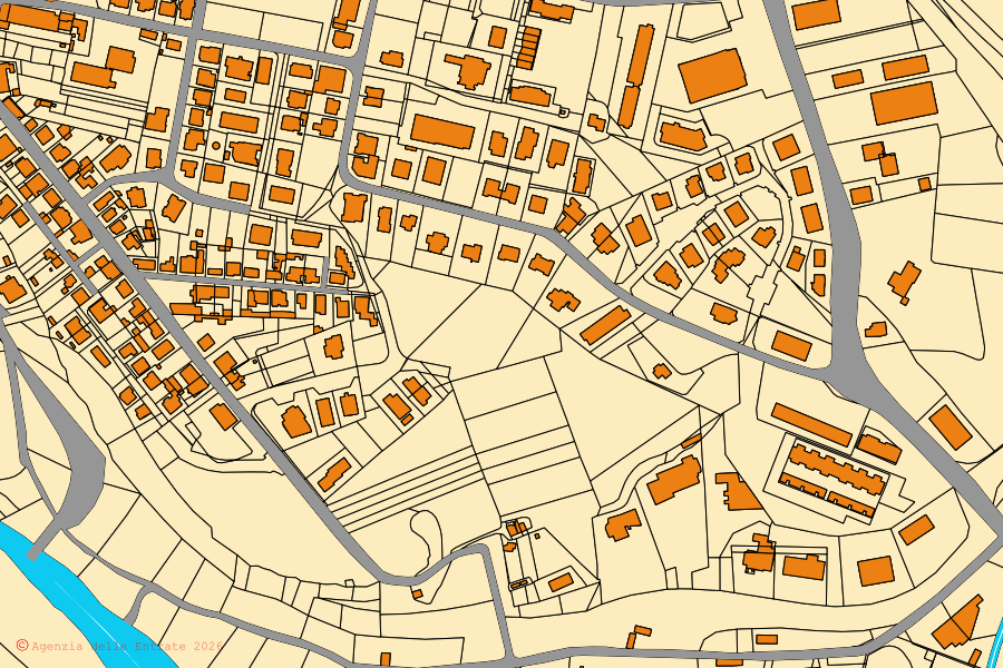 Mappa catastale del centro di Attigliano: particelle e fabbricati, cartografia Agenzia delle Entrate