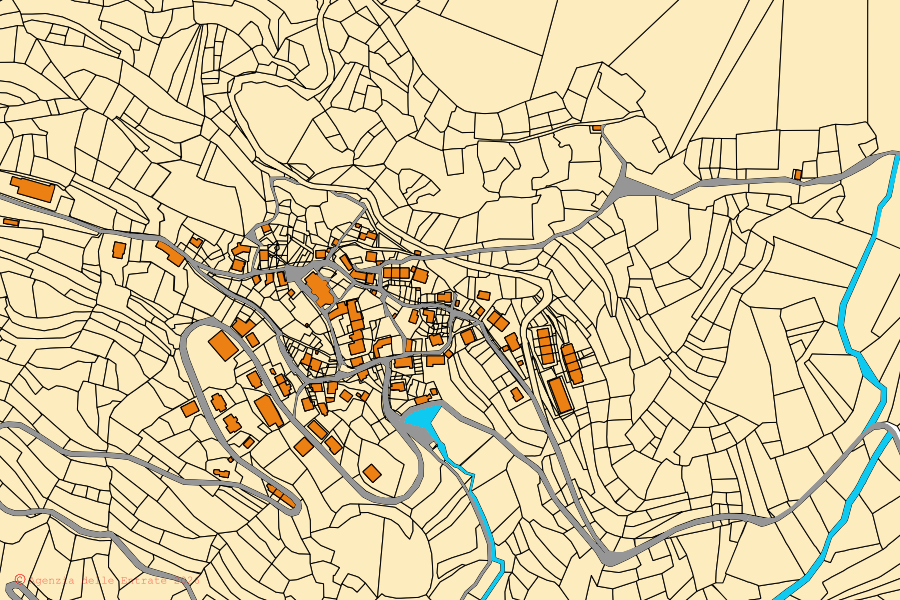 Mappa catastale del centro di Attimis: particelle e fabbricati, cartografia Agenzia delle Entrate