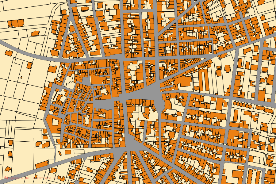 Mappa catastale del centro di Avetrana: particelle e fabbricati, cartografia Agenzia delle Entrate