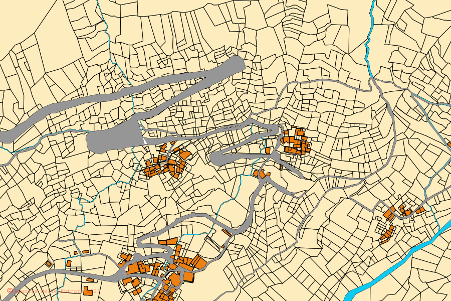 Mappa catastale del centro di Avise: particelle e fabbricati, cartografia Agenzia delle Entrate