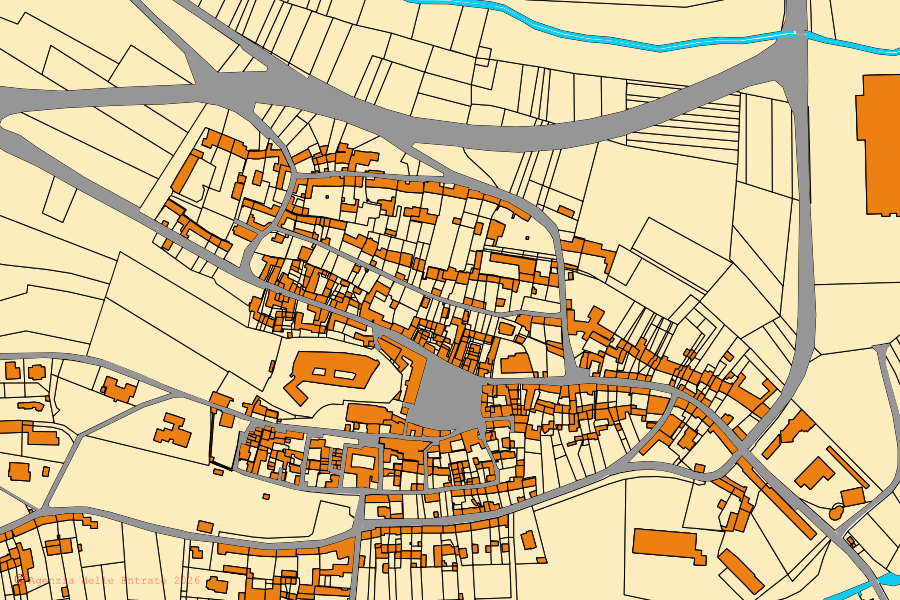 Mappa catastale del centro di Azeglio: particelle e fabbricati, cartografia Agenzia delle Entrate