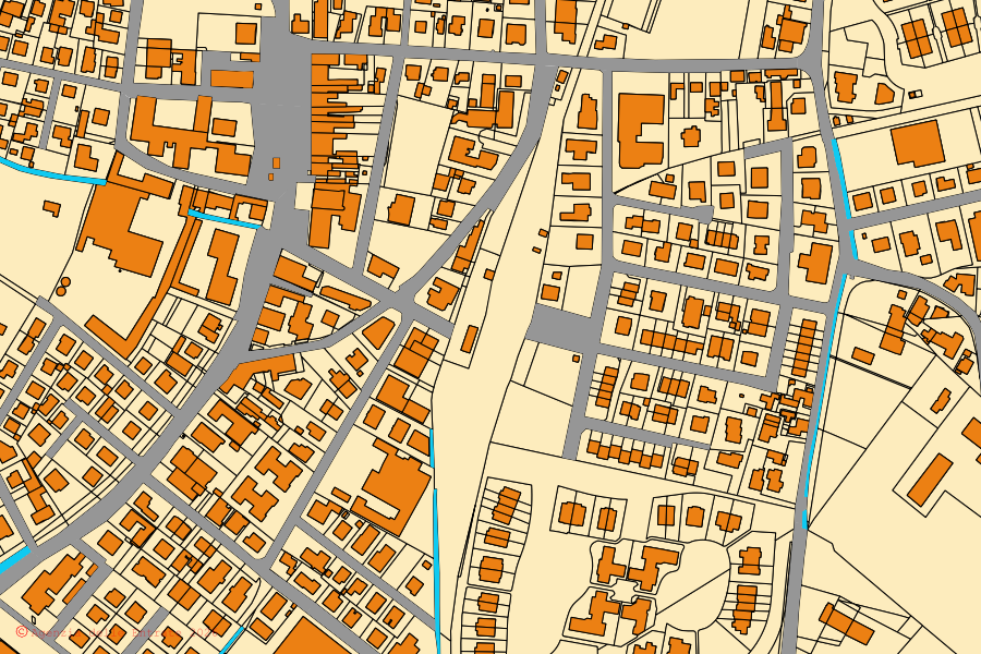 Mappa catastale del centro di Bagnolo in Piano: particelle e fabbricati, cartografia Agenzia delle Entrate