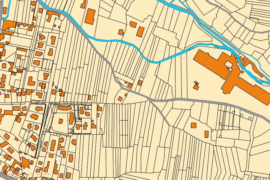 Mappa catastale del centro di Balangero: particelle e fabbricati, cartografia Agenzia delle Entrate