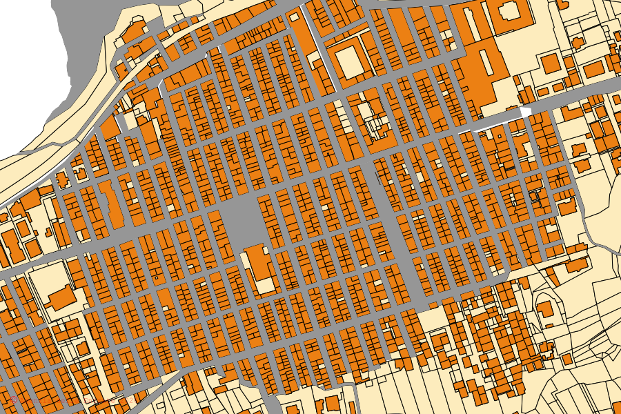 Mappa catastale del centro di Balestrate: particelle e fabbricati, cartografia Agenzia delle Entrate