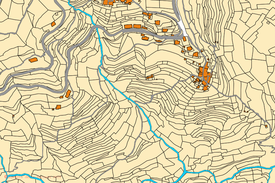 Mappa catastale del centro di Balestrino: particelle e fabbricati, cartografia Agenzia delle Entrate