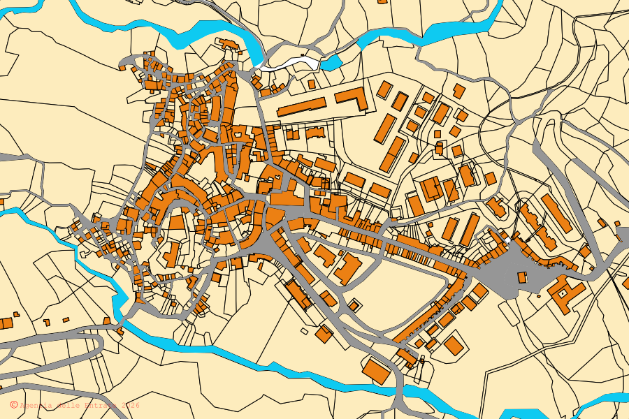 Mappa catastale del centro di Balvano: particelle e fabbricati, cartografia Agenzia delle Entrate