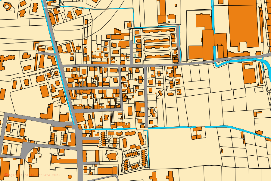 Mappa catastale del centro di Baranzate: particelle e fabbricati, cartografia Agenzia delle Entrate