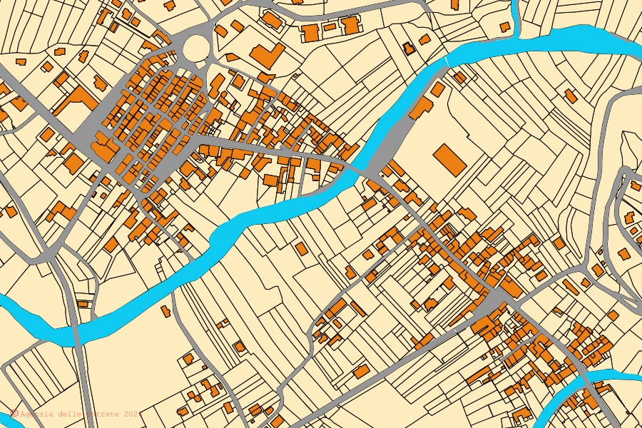 Mappa catastale del centro di Bardineto: particelle e fabbricati, cartografia Agenzia delle Entrate