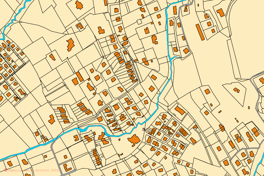 Mappa catastale del centro di Bardolino: particelle e fabbricati, cartografia Agenzia delle Entrate