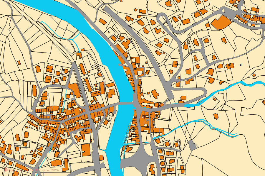 Mappa catastale del centro di Barghe: particelle e fabbricati, cartografia Agenzia delle Entrate