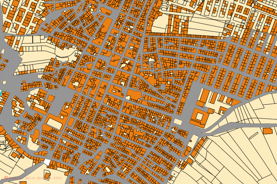 Mappa catastale del centro di Barrafranca: particelle e fabbricati, cartografia Agenzia delle Entrate