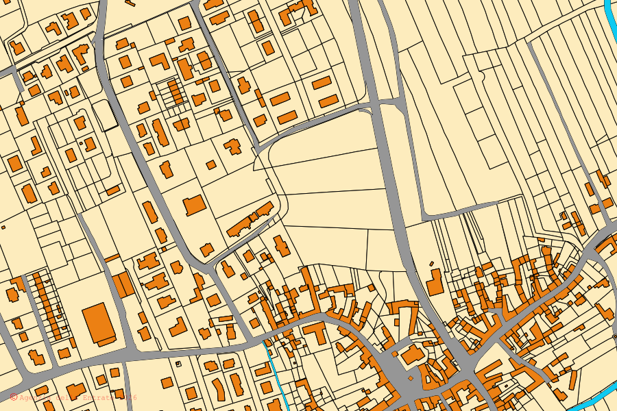 Mappa catastale del centro di Basiliano: particelle e fabbricati, cartografia Agenzia delle Entrate