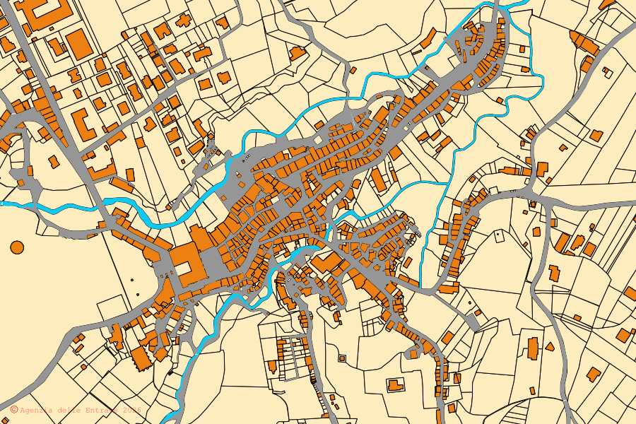 Mappa catastale del centro di Bassano Romano: particelle e fabbricati, cartografia Agenzia delle Entrate
