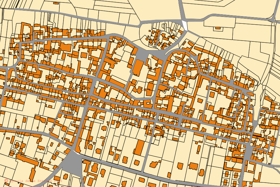 Mappa catastale del centro di Bassignana: particelle e fabbricati, cartografia Agenzia delle Entrate